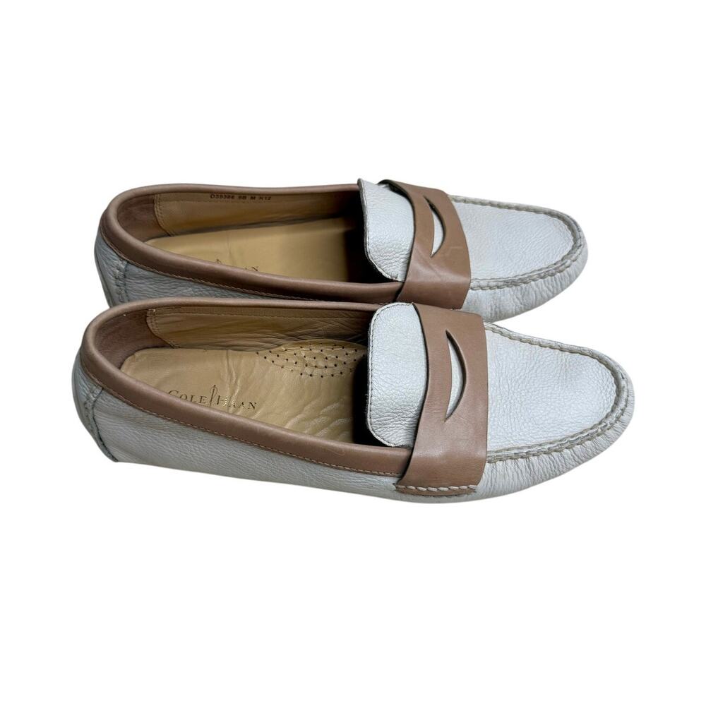 COLE HAAN NIKE AIR Women's 9 Sadie Driving Penny Loafer Tan Cream Leather Shoes